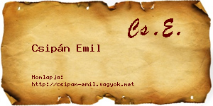 Csipán Emil névjegykártya